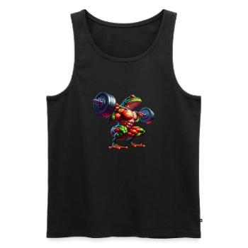 Frosch Kröte Unke Fitness Gewichtheben Training - Männer Premium Bio Tank Top - Schwarz - Vorne - Michal (187cm)