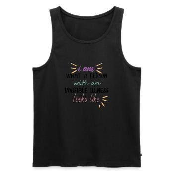I am - dark - Men's Premium Organic Tank Top - black - Front - AI Model Male 178 light (178cm)