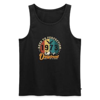 Les légendes sont nées en 1973 Vintage - Débardeur bio Premium Homme - noir - Devant - AI Model Male 178 light (178cm)