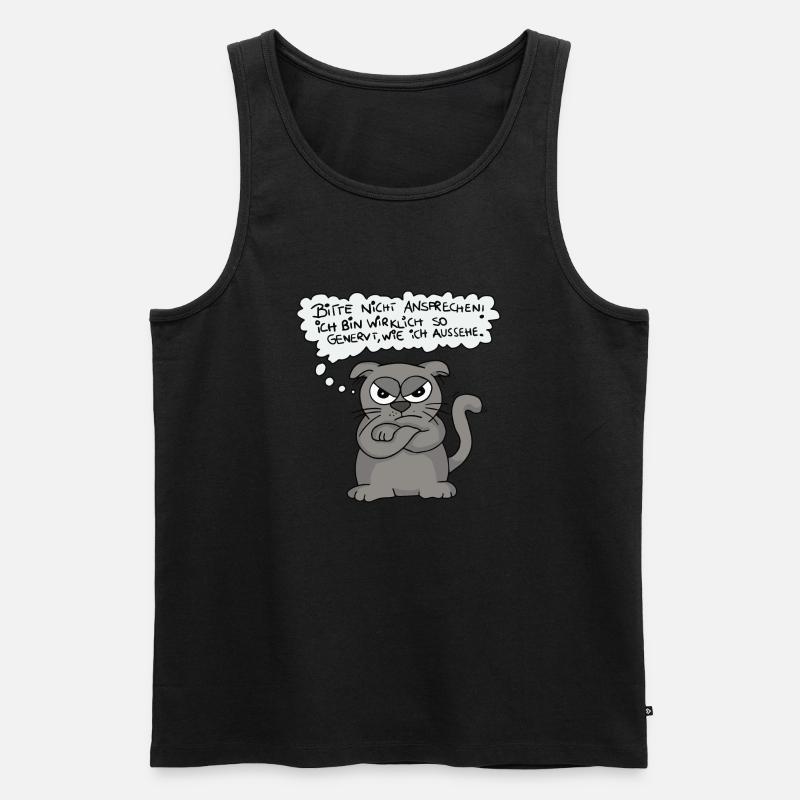 Genervte Katze - Nicht ansprechen! - Männer Premium Bio Tank Top - Schwarz