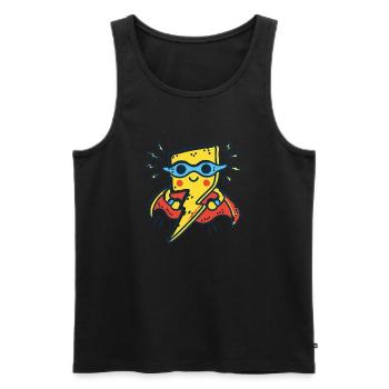 Blitz mit Superkräften – Ein elektrisierender Held - Männer Premium Bio Tank Top - Schwarz - Vorne - AI Model Male 178 light (178cm)