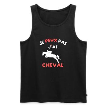 Ich kann nicht, ich habe ein Pferd - Männer Premium Bio Tank Top - Schwarz - Vorne - Michal (187cm)