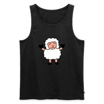 mouton bébé se tient mignon mignon agneau mignon enfant heureux - Débardeur bio Premium Homme - noir - Devant - Michal (187cm)