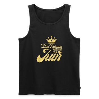 Königinnen werden im Juni geboren goldener Glitzer - Männer Premium Bio Tank Top - Schwarz - Vorne - Michal (187cm)