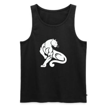 Panther Leopard - Männer Premium Bio Tank Top - Schwarz - Vorne - AI Model Male 178 light (178cm)