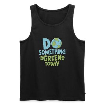 Do Something Green Today Earth Day Planet - Men's Premium Organic Tank Top - black - Front - Michal (187cm)