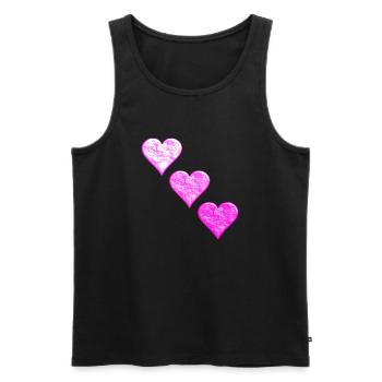 3 Herzen - Männer Premium Bio Tank Top - Schwarz - Vorne - AI Model Male 178 light (178cm)