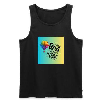 DAS BESTE MIT EINEM LUFTBALLON - Männer Premium Bio Tank Top - Schwarz - Vorne - Michal (187cm)