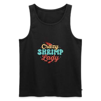 Crazy Shrimp Lady Seafood Shrimp Lover - Männer Premium Bio Tank Top - Schwarz - Vorne - AI Model Male 178 light (178cm)
