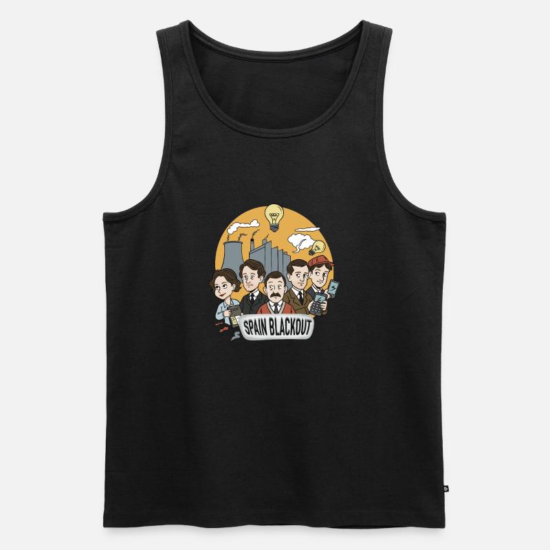 Stromausfall in Spanien - Männer Premium Bio Tank Top - Schwarz