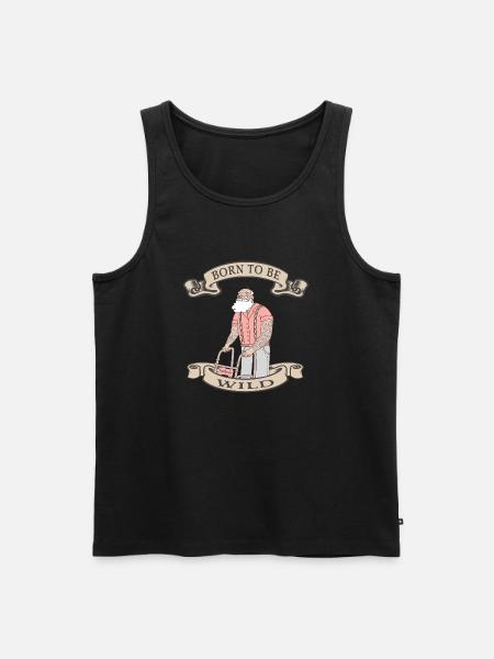 Active senior with walker - Men's Premium Organic Tank Top - black