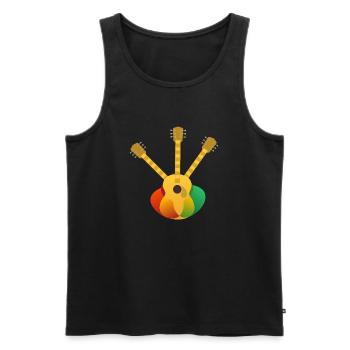 abstrait trois guitare acoustique - Débardeur bio Premium Homme - noir - Devant - Michal (187cm)