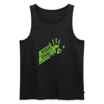 High Five einfarbig - Männer Premium Bio Tank Top - Schwarz - Vorne - AI Model Male 178 light (178cm)