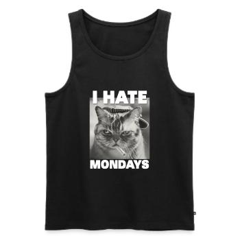 I hate mondays saying cat monday funny - Men's Premium Organic Tank Top - black - Front - AI Model Male 178 light (178cm)