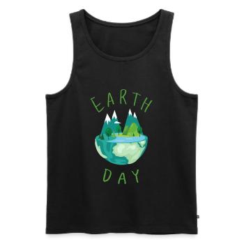 Earth Day Klimawandel - Männer Premium Bio Tank Top - Schwarz - Vorne - AI Model Male 178 light (178cm)