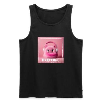 har d core - Männer Premium Bio Tank Top - Schwarz - Vorne - AI Model Male 178 light (178cm)