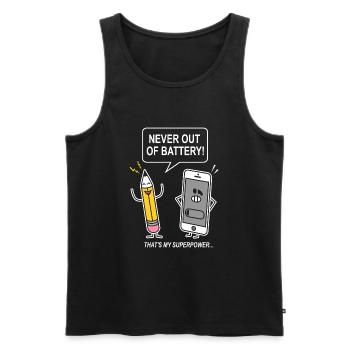 funny humor sarcasm smartphon - Men's Premium Organic Tank Top - black - Front - AI Model Male 178 light (178cm)