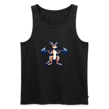 Känguruh Barbell Hantel Gym Fitness Workout - Männer Premium Bio Tank Top - Schwarz - Vorne - AI Model Male 178 light (178cm)