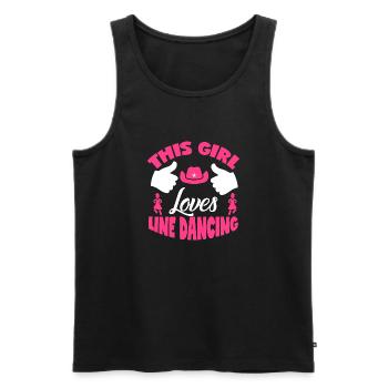 This Girl Loves Line Dancing Geschenk - Männer Premium Bio Tank Top - Schwarz - Vorne - Michal (187cm)