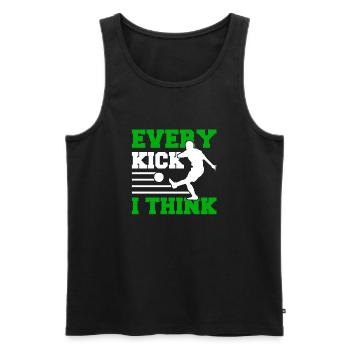Every Kick I think - Footgolf Soccergolf Fußball - Männer Premium Bio Tank Top - Schwarz - Vorne - Michal (187cm)