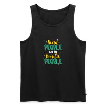 Nette Menschen T-Shirt & Geschenk - Männer Premium Bio Tank Top - Schwarz - Vorne - Michal (187cm)