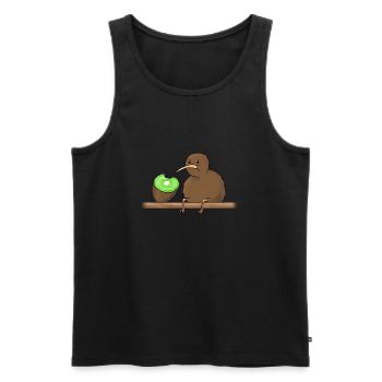 kiwi eating a kiwi - Men's Premium Organic Tank Top - black - Front - Michal (187cm)