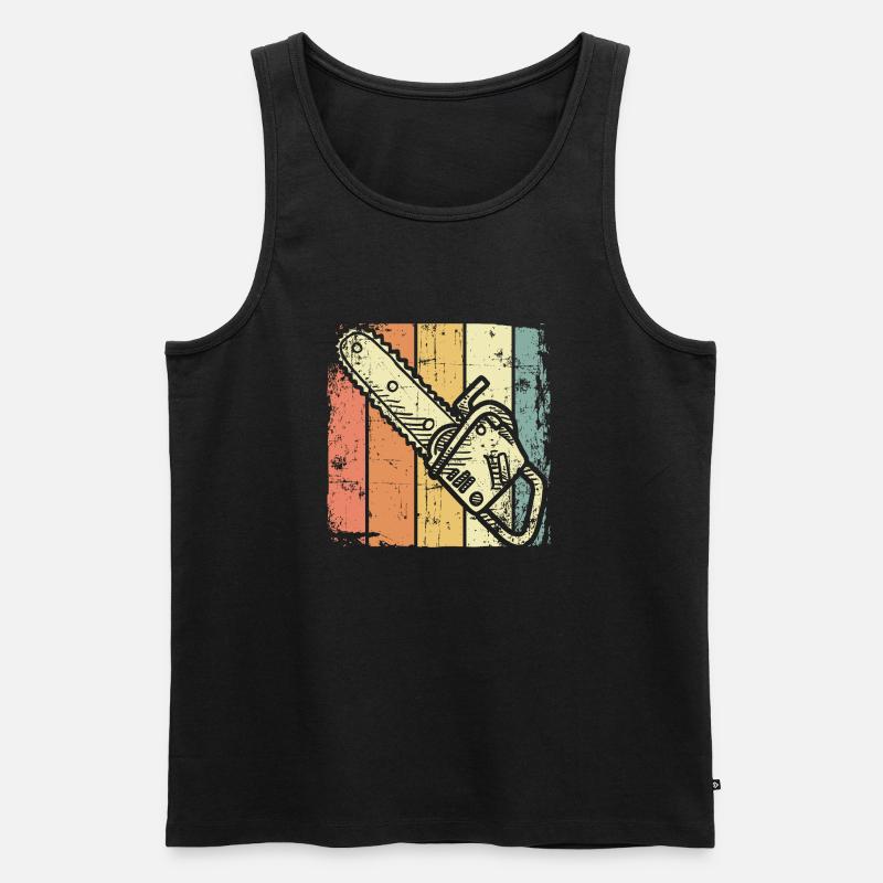 Förster Säge - Männer Premium Bio Tank Top - Schwarz