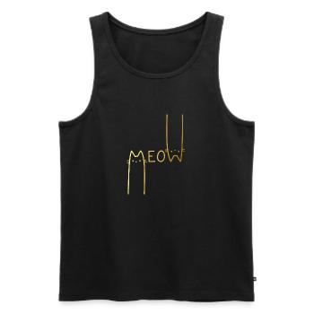 Meow! - Männer Premium Bio Tank Top - Schwarz - Vorne - AI Model Male 178 light (178cm)