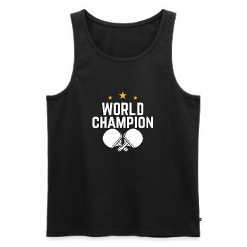 Tennis de table tennis de table - Débardeur bio Premium Homme - noir - Devant - AI Model Male 178 light (178cm)