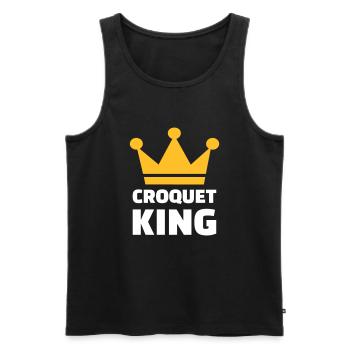 Croquet King - Débardeur bio Premium Homme - noir - Devant - AI Model Male 178 light (178cm)