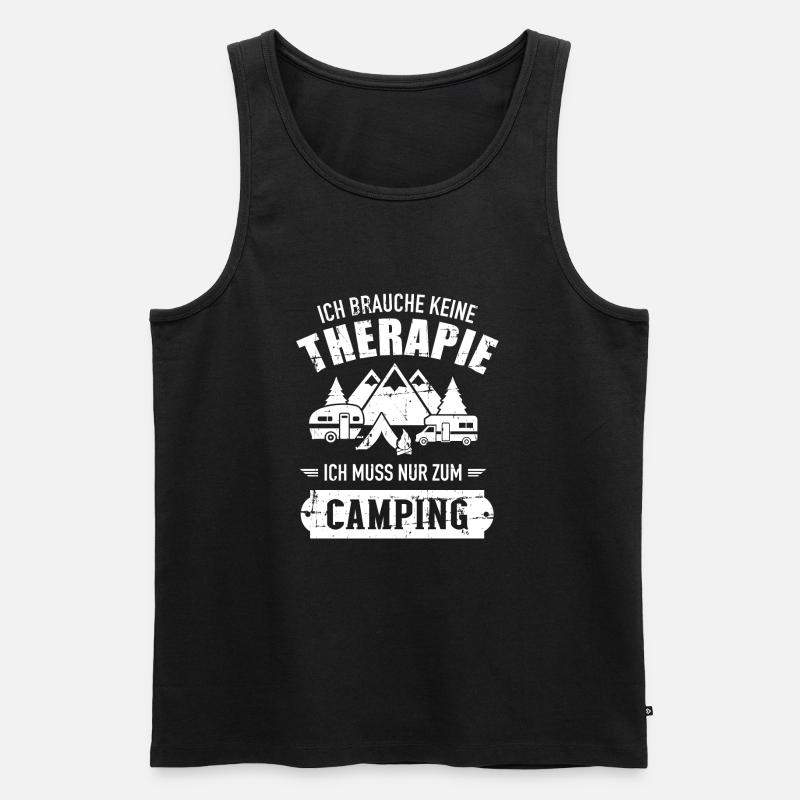 Camping - Männer Premium Bio Tank Top - Schwarz