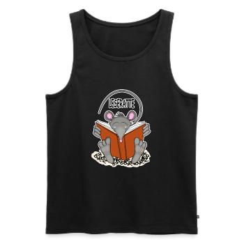 Leseratte - Männer Premium Bio Tank Top - Schwarz - Vorne - Michal (187cm)