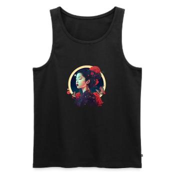 Geisha - Männer Premium Bio Tank Top - Schwarz - Vorne - Michal (187cm)