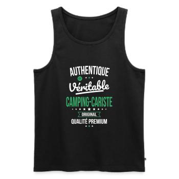 Authentique et véritable camping-cariste Original - Débardeur bio Premium Homme - noir - Devant - Michal (187cm)