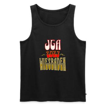 Wiesbaden JGA Junggesellenabschied 2023 für Fans - Männer Premium Bio Tank Top - Schwarz - Vorne - Michal (187cm)