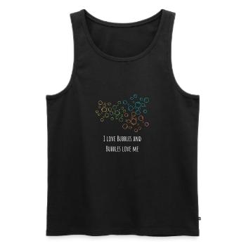 I love bubbles and bubbles love me Seifenblasen - Männer Premium Bio Tank Top - Schwarz - Vorne - Michal (187cm)