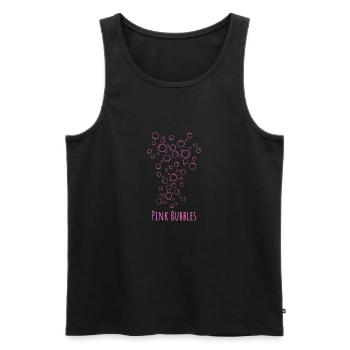 Pink bubbles. Rosa Seifenblasen für die Badewanne - Männer Premium Bio Tank Top - Schwarz - Vorne - Michal (187cm)