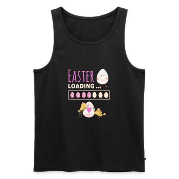 Easter loading - Ostern lädt lustiges Ostermotiv - Männer Premium Bio Tank Top - Schwarz - Vorne - AI Model Male 178 light (178cm)