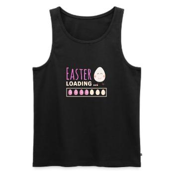 Easter loading - Ostern lädt lustiges Ostermotiv - Männer Premium Bio Tank Top - Schwarz - Vorne - AI Model Male 178 light (178cm)