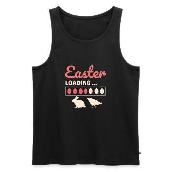Easter loading, Ostern lödt mit Osterhase und Huhn - Männer Premium Bio Tank Top - Schwarz - Vorne - AI Model Male 178 light (178cm)