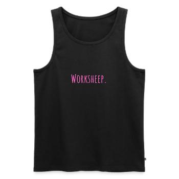 Arbeitsschaf, Worksheep, lustige Geschenkidee - Männer Premium Bio Tank Top - Schwarz - Vorne - Michal (187cm)