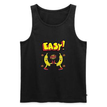 Bam Bam Easy Banana. Motivation Jungen und Mädchen - Männer Premium Bio Tank Top - Schwarz - Vorne - AI Model Male 178 light (178cm)