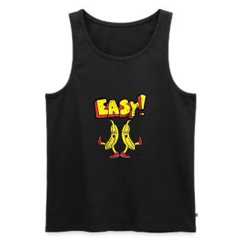 Bam Bam Easy Banana. Motivationsdesigns für - Männer Premium Bio Tank Top - Schwarz - Vorne - AI Model Male 178 light (178cm)