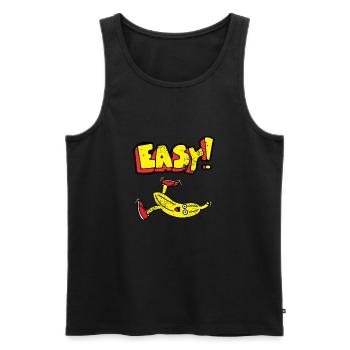 Bam Bam Easy Banana. Design mit Banane für - Männer Premium Bio Tank Top - Schwarz - Vorne - AI Model Male 178 light (178cm)