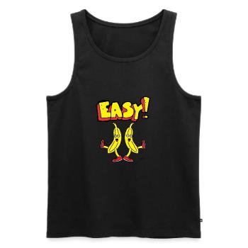 Bam Bam Easy Banana. Tanzende Bananen - Männer Premium Bio Tank Top - Schwarz - Vorne - AI Model Male 178 light (178cm)