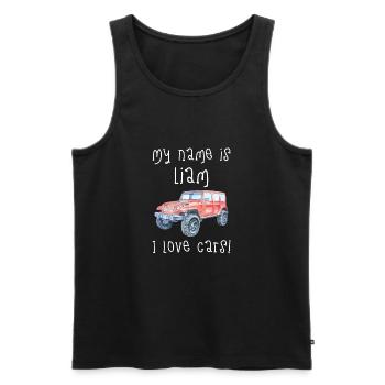 Mein Name Ist Liam. Ich Liebe Autos. Lustiges - Männer Premium Bio Tank Top - Schwarz - Vorne - AI Model Male 178 light (178cm)
