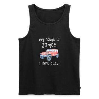 Mein Name Ist James. Ich Liebe Autos. Lustiges - Männer Premium Bio Tank Top - Schwarz - Vorne - Michal (187cm)