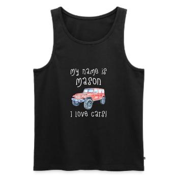 Mein Name Ist Mason. Ich Liebe Autos. Lustiges - Männer Premium Bio Tank Top - Schwarz - Vorne - AI Model Male 178 light (178cm)