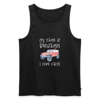 Mein Name Ist Benjamin. Ich Liebe Autos. Lustiges - Männer Premium Bio Tank Top - Schwarz - Vorne - AI Model Male 178 light (178cm)