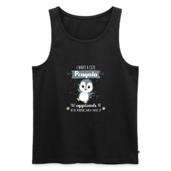 Ich Will Einen Kleinen Pinguin, Der Applaudiert - Männer Premium Bio Tank Top - Schwarz - Vorne - AI Model Male 178 light (178cm)
